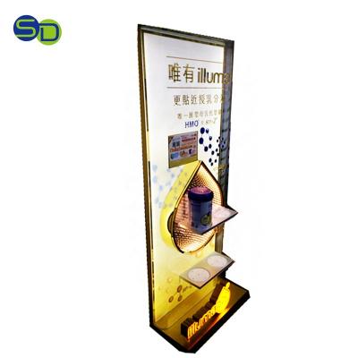 China Durable Acrylic PMMA Glorifier POS Floor Display Stand With LED Light for sale