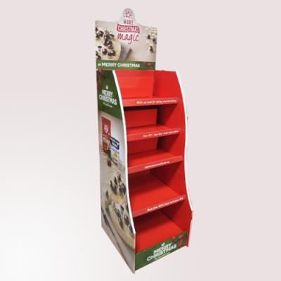 China Single Sided Durable Cheap Price Cardboard Display Stand Food Drink Beverage Shelf Display Racks Grocery Display for sale