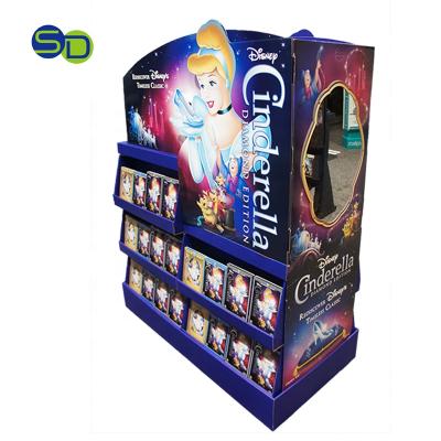 China Retail Stores Double Sided CD DVD POP Display Stand Film Corrugated Cardboard Pallet Display Rack For Theater And Cinema for sale