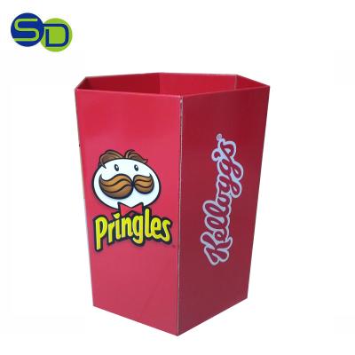 China Hot Sale Grocery Display Stand Supermarket Retail Store Potato Four-sided Chips Bin Display For Promotion for sale