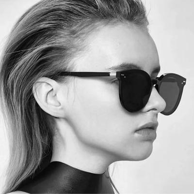 China Wholesale Lightweight Cheap Glasses Round Sunglasses Stylish Women UV400 Gray Smoke Acetate Frame Polarized for sale