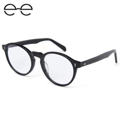 China 2020 Hot Selling Super Lightweight Comfortable Brand Acetate Black Round Frames For Girls for sale