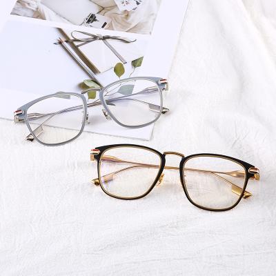 China Popular New Metal Friendly Light Glass Skin Plating IP Monocle Frames Men's Prescription Glasses for sale