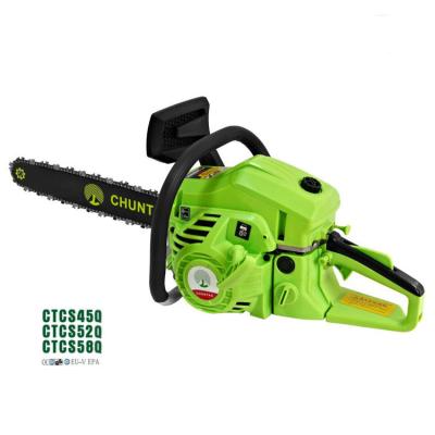 China 2-Stroke DIY Gasoline Chainsaw Tool 52CC 2.2kw Engine Power Gasoline Chainsaw Wood Cutting Machine with Steel Chain for sale