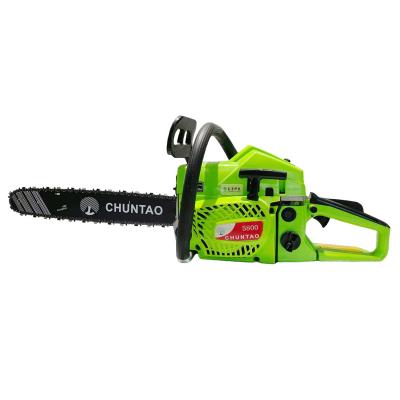 China Professional Green Factory 2-Stroke Chainsaw 2 Stroke 58CC 2600W Cutting Tool Machine Gasoline Green Cut Wood Chainsaw for sale