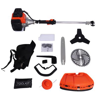 China 2-Stroke 4 in 1 Multi Function Tool Kit 43CC Gasoline Brush Cutter Grass Trimmer Branch Cutter Wood Chainsaw Machine for sale