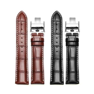 China Breathable Genuine Leather Watch Strap Premium Replacement Watch Band For Men S Watches for sale