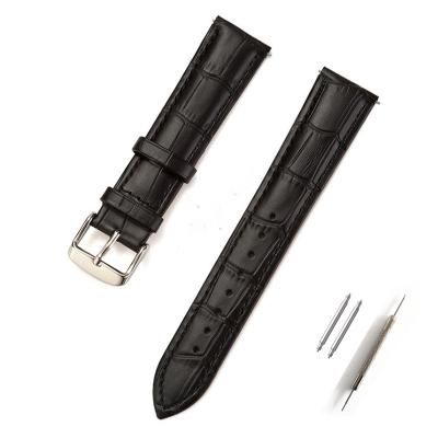 China Breathable Genuine Leather Watch Strap manufacturer 10/12/14/16/18/19/20/21/22mm Watch Bands Straps Pin Buckle for sale