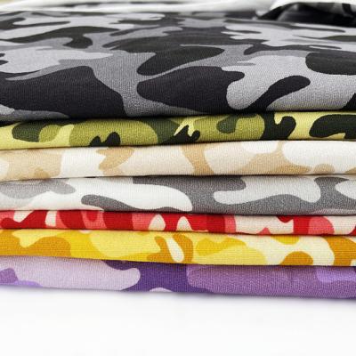 China Wholesale Anti-Static In Stock Custom Print Digital Heavy Cotton Fabric Design Camouflage French Terry Cloth For Short for sale