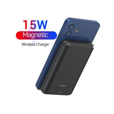 China Portable Magnetic 20W Magnet Credit Card Style Magnetic Wireless Fast Charging Charger Portable Power Banks 15W Magnetic Wireless Power Bank For iPhone 12 Mini/12/Pro for sale