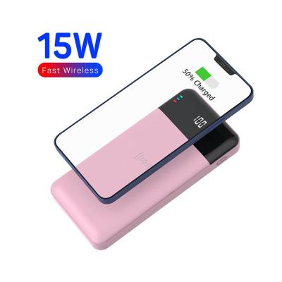 China Factory New Fashion QC 3.0 Digital Display Palladium 20W Thin Fast Charging Power Bank 10000mAh Wholesale Cheap Qi Wireless Charger for sale