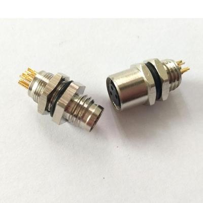 China Power 3 4 5 6 Pin M8 I Type Male To Female Bulkhead Through Mount Adapter Connector for sale