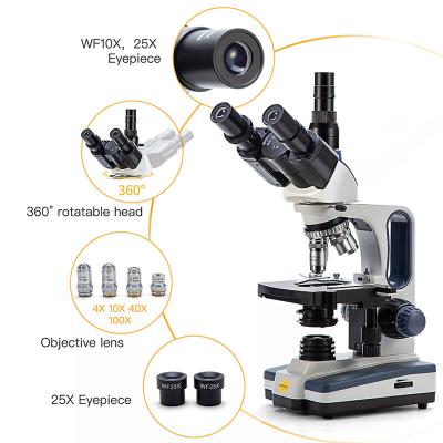 China Siedentopf trinocular with eyepiece and C-mount adapter SWIFT-SW350T adapter SWIFT-SW350T Dual-function Smartphone Microscpio Trinocular Blood Compound Microscope New Design for sale