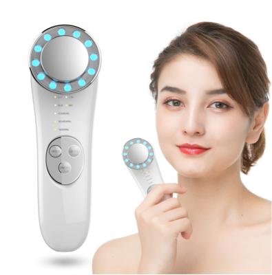 China Anti-Puffiness Facial Massager 7 In 1 Absorption LED Light Wave Skin Care Deep Cleansing Blue Red High Frequency Lifting Creams Machine Tools for sale