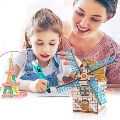 China 3D Printing Drawing Professional 3D Printing Child Drawing 3D Pen with PLA Filament OLED Display 3 Starter Colors for Adult 3D Printing Pen adolescence for sale