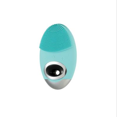 China Red Blue Light Acne Deep Cleansing Removal Massager Wash Face Brush Silicone Electric Quick Deep Clean Pore Cleansing Brush for sale