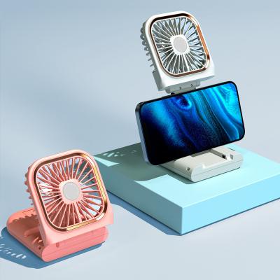 China Phone Stand F30 Mini Handheld Fan Fold Desk Power Mobile Phone Holder Small USB Personal Portable 3000mAh Bank Fan for sale