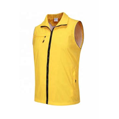 China Breathable Unisex Tour Down Full Collar Waistcoat Mens Windproof Sleeveless Zippered Vest Softshell Vest for sale