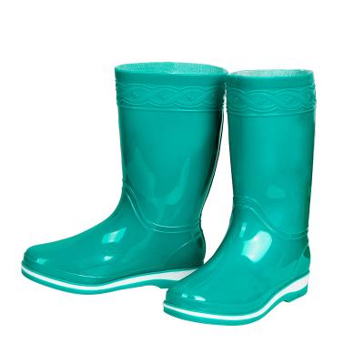 China Girls High Waterproof Custom Logo Women's Shoes Design Their Own Cheap PVC Flash Women's Rain Boots for sale