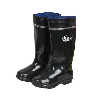 China Custom Work Long PVC Rain Boots Sweat-absorbent Farming Boots Black PVC Rain Boot For Agriculture for sale