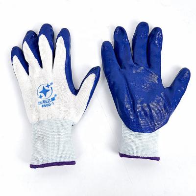 China Industrial Nitrile Work Safety Smooth Hand Gloves Anti Slip And Wear Proof Nitrile Coated Gloves for sale