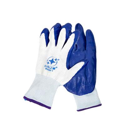 China Safety Work Gloves Construction Industry Work Nitrile Smooth Resistant Gloves Anti Slip And Wearproof Glove for sale