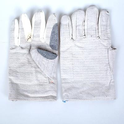 China Heat Insulation Working Safety Oil Resistant Safety Hand Gloves Welding Gloves 24 Lines Thick Canvas Gloves for sale