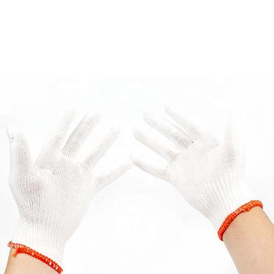 China Safety Work Engineering Wear Resistant Soft Work Construction Gloves Hot Sale White Nylon Cotton Gloves for sale