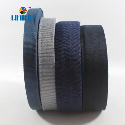 China Custom high quality plain/flat workable/5/8 inch 15mm black polyester twill/spun cotton webbing twill tape for sale