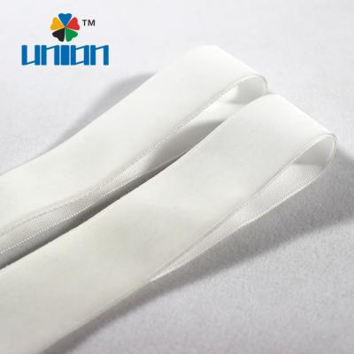 China Single face 1 inch white silk stretch velvet elastic ribbon for print for sale