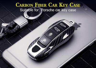 China Porsche Scratch Resistant 3K Carbon Fiber Car Key Case for sale