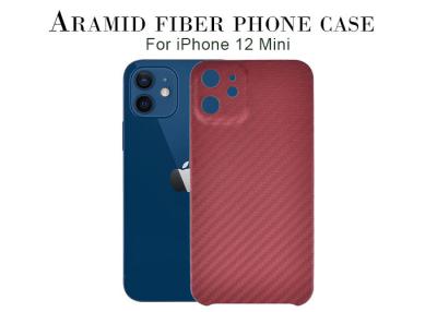 China Carbon Fiber Phone Case iPhone 12 Mini Red Color Aramid Fiber Case for sale