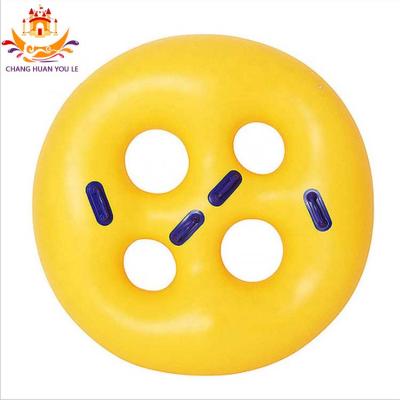 China Child 2 Person Lazy River Water Resistant Inflatable Round Ski Tube Sports Swimming Ring For Waterpark for sale