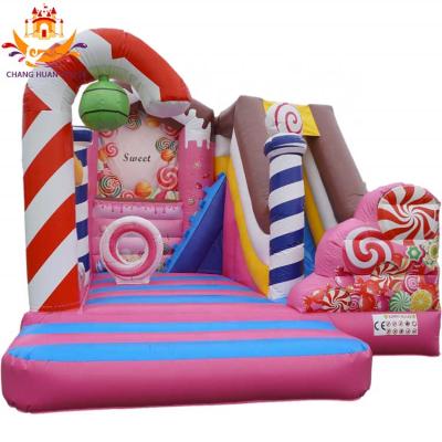 China PVC Candy Soft Bouncy House Commercial Bouncer with Slide Jumping Castle Bouncer for Girls Indoor Inflatable Play Castle for sale