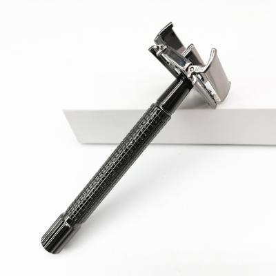 China Twin Blade Mens Metal Stainless Steel Straight Edge Double Shaving Safety Razor for sale