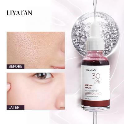 China LIYALAN Skin Care AHA 30% Exfoliator Anti Aging BHA 2% Anti Aging Solution Peeling Repair Scars Facial Serum for sale