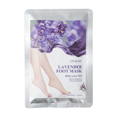 China Running Dropshipping Private Label Foot Peel Foot Exfoliating Foot Care Skin Peeling Foot Mask With Lavender Essential Oil for sale