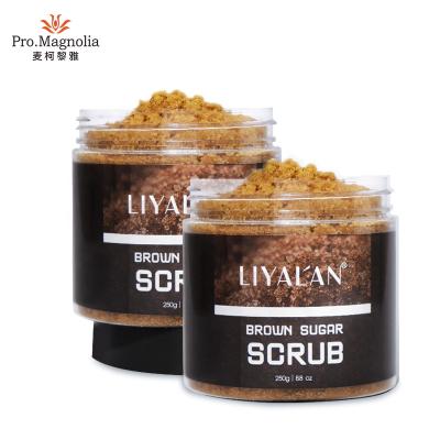 China Private Label Natural Organic Whitening Exfoliator Exfoliator Dropshipping LIYALAN Moisturizing Body Brown Sugar Scrub for sale