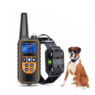 China Waterproof Rechargeable Dog Electric Training Collar Waterproof Rechargeable Remote Control Pet with LCD Display for All Size Bark-Stop Collars for sale