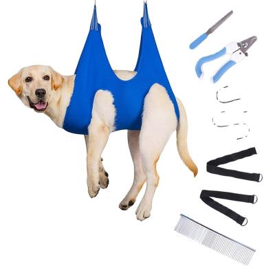 China New Stocked Harness Cat Dog Hanging Bag Grooming Pet Grooming Hammock Combing Trimming Small Medium Cat Dog Nail for sale