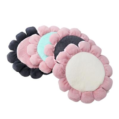 China Viable Colorful Round Cute Flower Shape General To Cushion Collapsible Pet Mats Dogs Cats Washable Flannel Basket Beds for sale