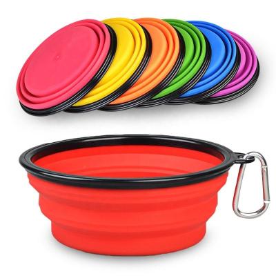 China 1000. 350ml Portable Personalized Viable Plastic Collapsible Pet Bowl Water Rubber Bowls For Cats Dogs Silicone Collapsible Pet Bowl for sale