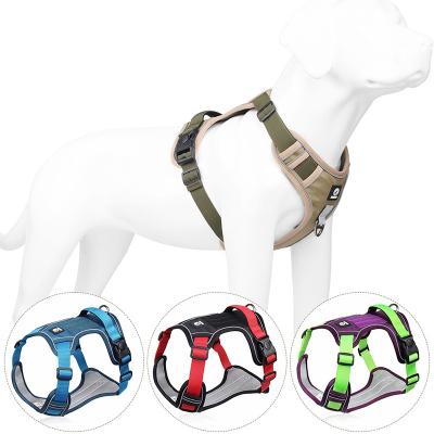 China Custom Adjustable Soft Reflective Oxford Mesh Padded Leash Vest No Pulling Dog Harness For Small Medium Large Dog for sale