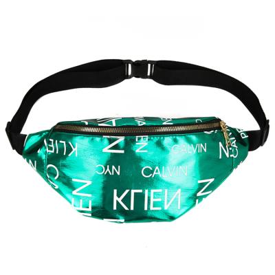 China Water Proof Woman Letter Printed Pu Waist Bag Laser Graffiti Holographic Pussy Pack for sale