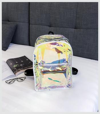 China Waterproof Women Waterproof Clear Shoulder Bag PVC Laser School Bag Hologram Backpack for sale