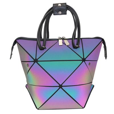 China PU Fashion Daily High Quality Luminous Shape Changeable Geometric Handbag Bag for sale