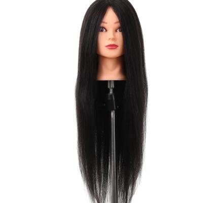 China Black Hair Manufacturer Supplier Bleaching Function 24 Inch Real Hair Mannequin Braiding Head for sale