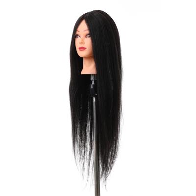 China Real Natural Hair 24 Inch African American Cosmetology 100% Real Hair Doll Dummy Heads Salon Hairdresser Practice Training Dummy for sale