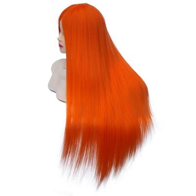 China Hair Braiding Hot Selling Lower Price Professional Orange Fiber Hairstyle Training Head Mannequin for sale