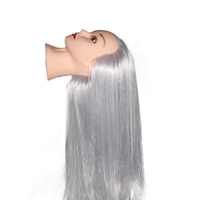 China Silky Straight Wave Hairdressing Cosmetology Salon Hair Model Practice Training Head Mannequin for sale